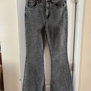 Free People Gray Flared Jeans